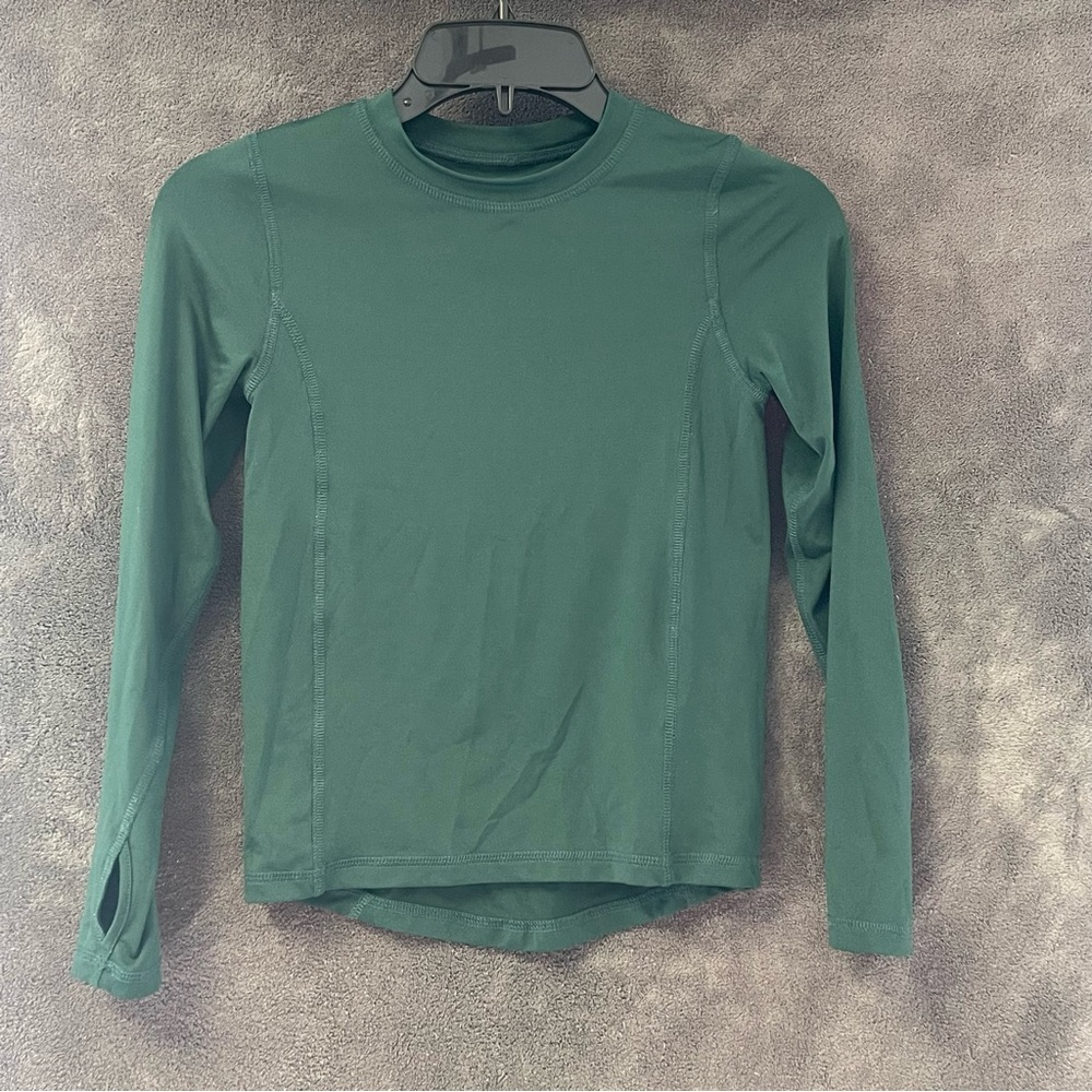 Lands' End boys Forest Green base layer Long Sleeve Tee
